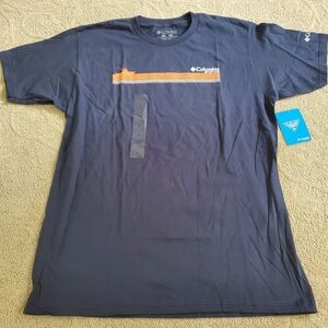 NWT Columbia T Shirt Mens Sz L Blue Short Sleeve Outdoor Fishing Camping Adults